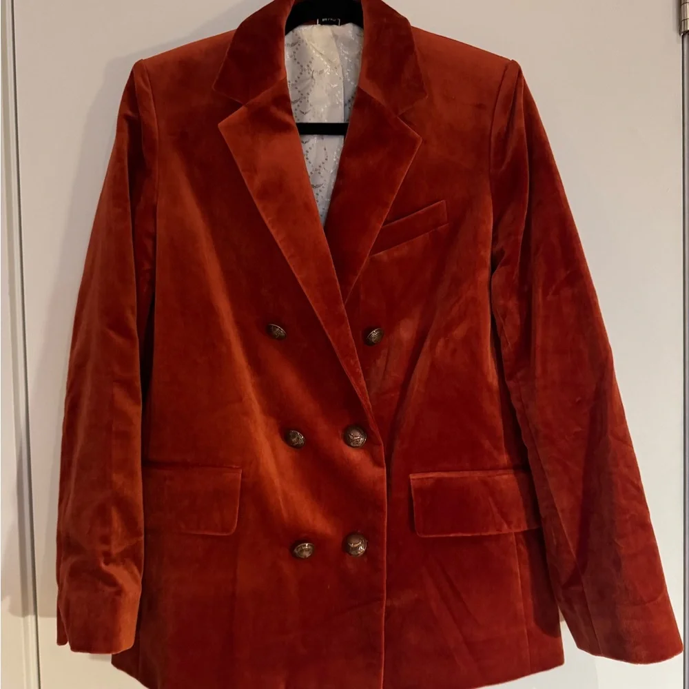 Zadig & Voltaire Burnt Orange Velvet Blazer - Picture 5 of 6
